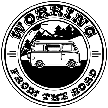 Working From The Road Die Cut Sticker